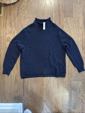 J crew Navy Mock Neck Knit Sweater. Turtle neck